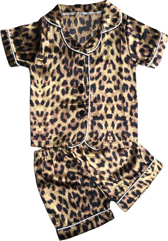 Leopard Pyjama - Luipaard Pyjama - Kinderpyjama - Pyjamaset - Meisjes - Shortama - Lounge wear - Luipaard Setje - Pyjamaset - Zomer Pyjama - Slaapset - Slaapkleding - Nachtkleding - Slaap set - Slaapoutfit - Maat: 2 jaar / 3 jaar - Maat: 98