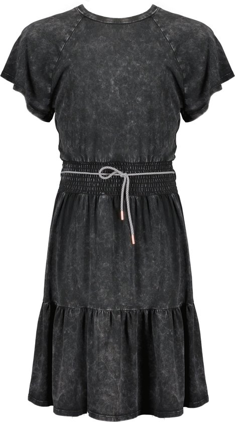 NoBell meiden korte mouwen jurk Mira Washed Look Jet Black | bol.com