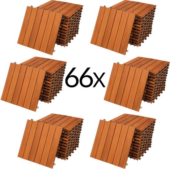 Dalles de terrasse bois d'acacia certifié FSC® 6m² dalle 30x30cm système de  clips | bol