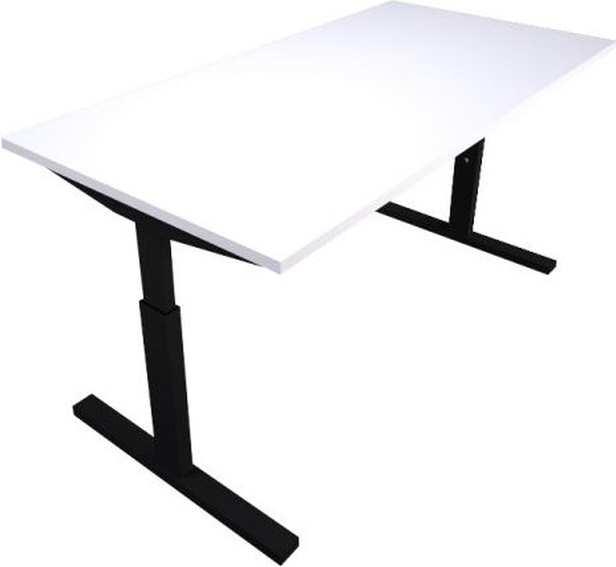Offeco  Bureau Lobo  - Verstelbaar - Bureaus - Bureau - Kantoormeubels - Game bureau - height adjustable desk - Gaming desk - computertafel - Thuiswerken - 120x80cm - Zwart - Wit-- blad-  onderstel- x80