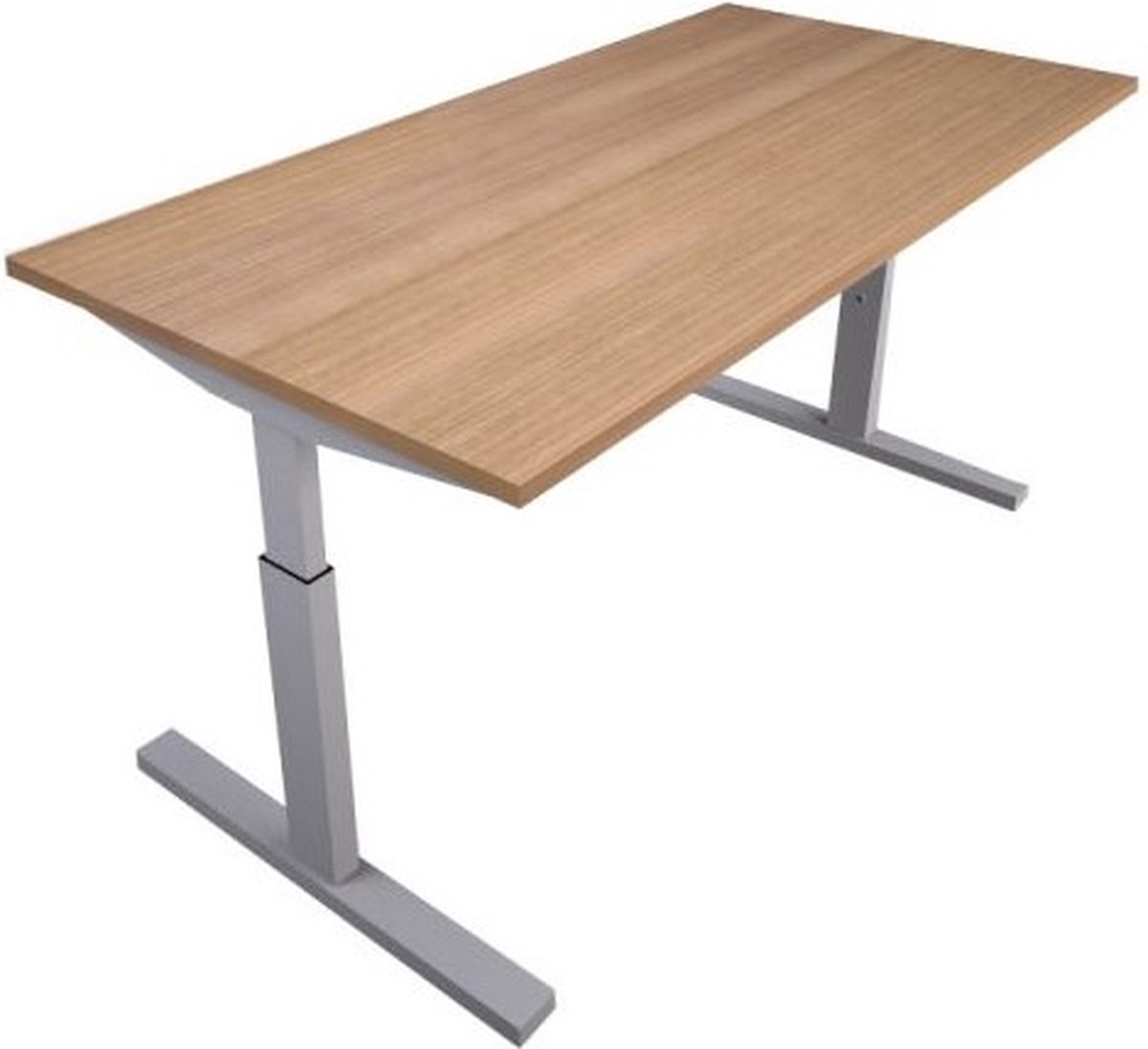 Offeco  Bureau Lobo  - Verstelbaar - Bureaus - Bureau - Kantoormeubels - Game bureau - height adjustable desk - Gaming desk - computertafel - Thuiswerken - 120x80cm - Aluminium - Havanna-- blad-  onderstel- x80