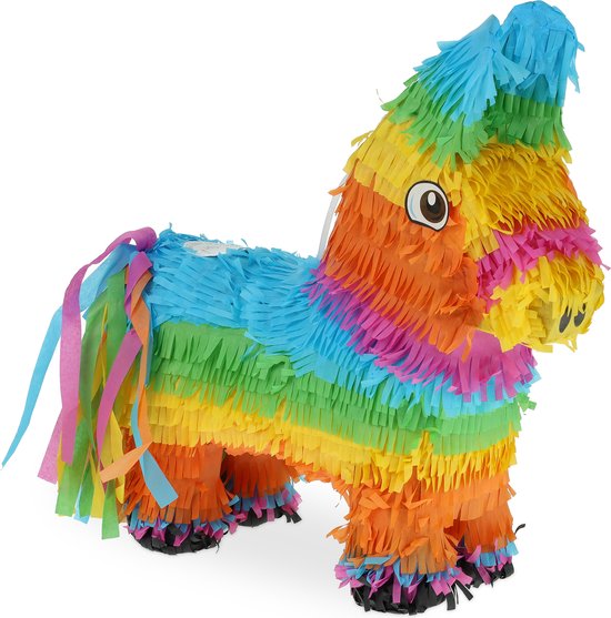 Foto: Relaxdays pinata ezel lama verjaardag om op te hangen meisjes jongens regenboog kinderen