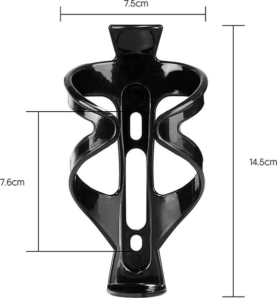 2 Stuks Universele Bidonhouders Fiets - Sterke en flexibele structuur - Afmeting 14.5x7.5x7.6cm - Zwart van Merkloos — afbeelding 4