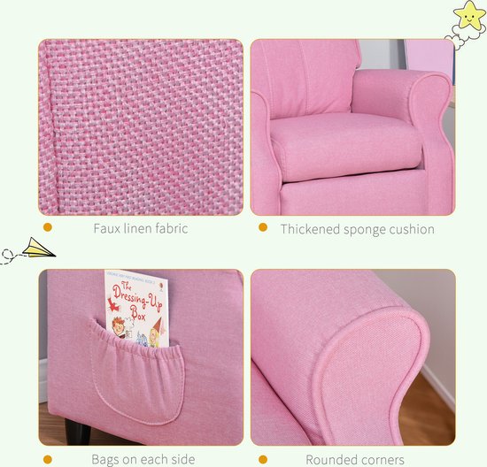 HOMCOM Fauteuil pour enfant canapé pour enfant canapé-lit réglable avec repose-pieds 310-052