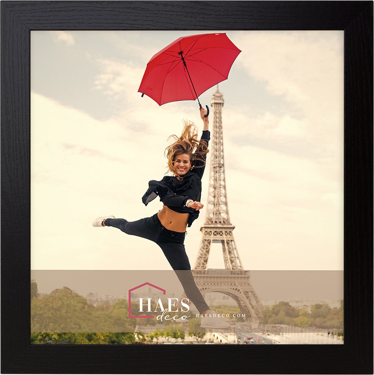 HAES deco Houten fotolijst Paris zwart voor 1 foto formaat 30x30 - SP001301