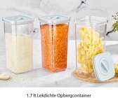 Organizers Opbergcontainer - Afsluitbaar en Luchtdicht Deksel - Groot 1,7 liter - Grijs en Transparant