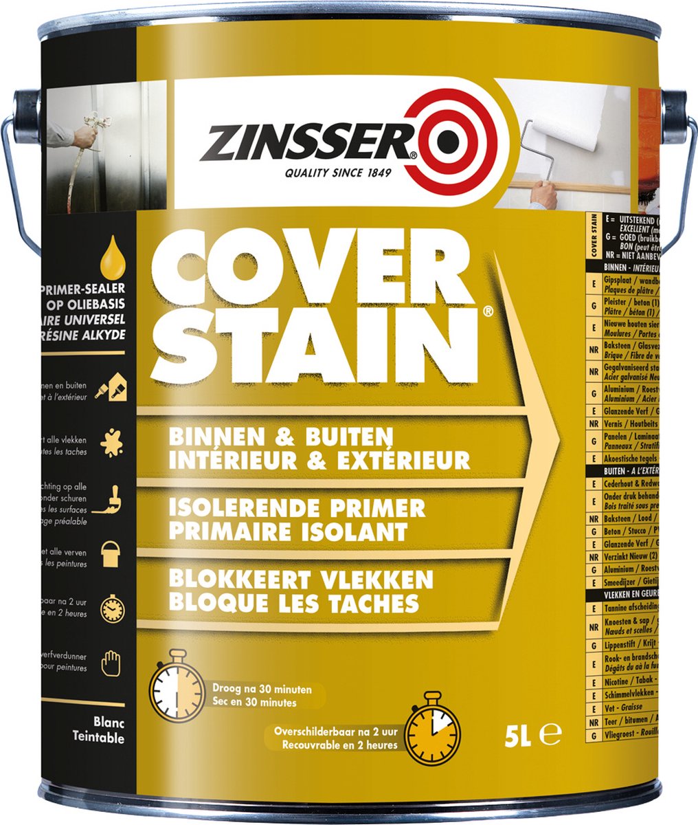 Zinsser Cover Stain Zwart 2,5 Liter