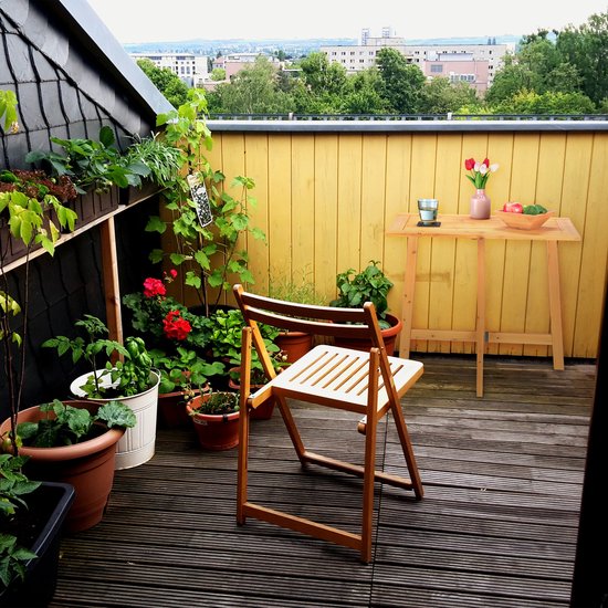 Relaxdays klaptafel rechthoek - houten balkontafel inklapbaar - kleine opklaptafel muur - Relaxdays