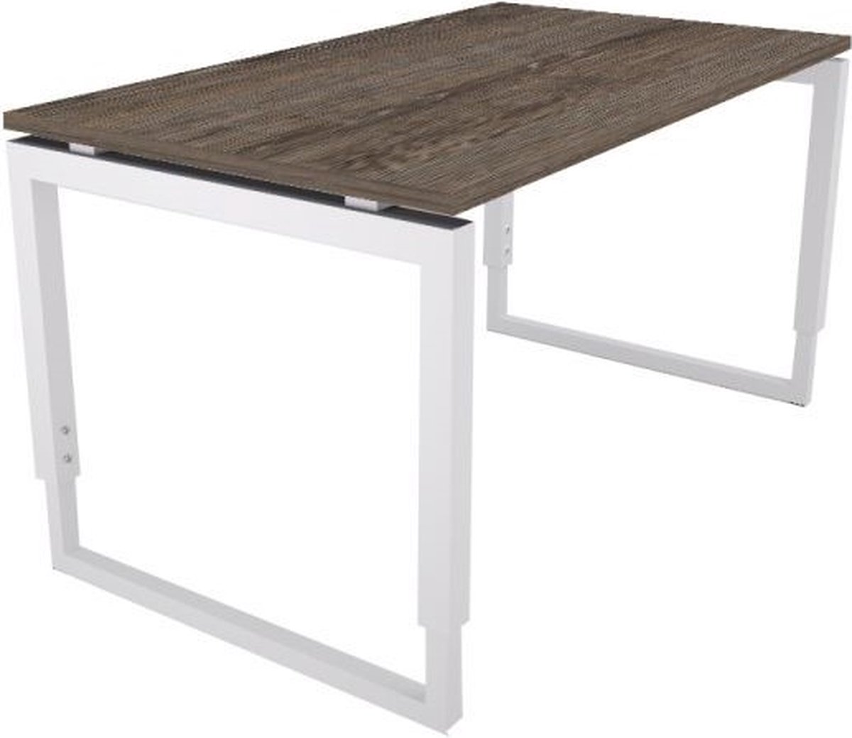 Offeco Bureau Harlow - Bureau - Bureautafel - Vergadertafel - Gaming bureau - Game bureau - Computertafel - Desk - Bureau Wit - Verstelbaar bureau - Gaming Desk - Bureau tafel - Bureau verstelbaar -  Bruin Eiken - 140x80cm-- blad-  onderstel- x80
