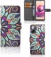 Mobiel Bookcase Xiaomi Redmi Note 10/10T 5G | Poco M3 Pro Smartphone Hoesje Purple Flower