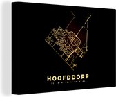 Tableau sur toile Hoofddorp - Plan de la ville - Carte - Plan d'étage - 90x60 cm - Décoration murale