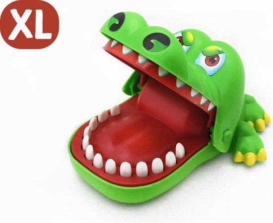 Afbeelding van het spel XL Krokodil met kiespijn drankspel - Bijtende krokodil - volwassen en kinderen - do or drink