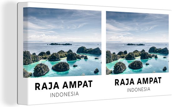 Tableau sur toile Indonésie - Water - Île - 80x40 cm - Décoration murale
