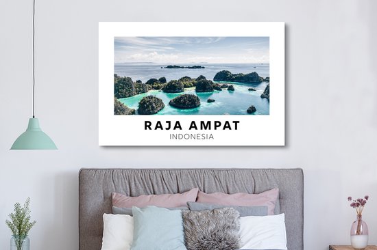Toile Peinture Indonésie - Île - Mer - 180x120 cm - Décoration murale XXL