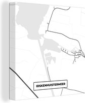 Canvas Schilderij Kaart - Idskenhuistermeer - Plattegrond - Stadskaart - Friesland - 50x50 cm - Wanddecoratie