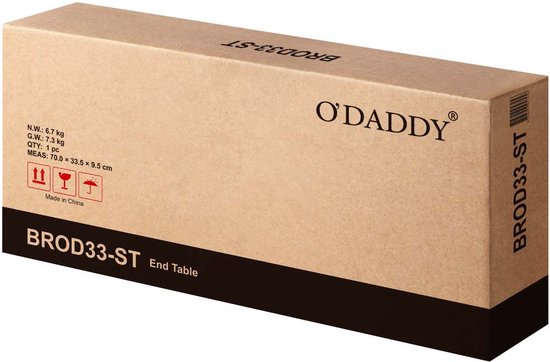 O'DADDY® Wandtafel - Sidetable Industrieel - met 2 gaasplanken - bijzettafel 60x30x60 cm - Haltafel - kleur bruin - O'DADDY