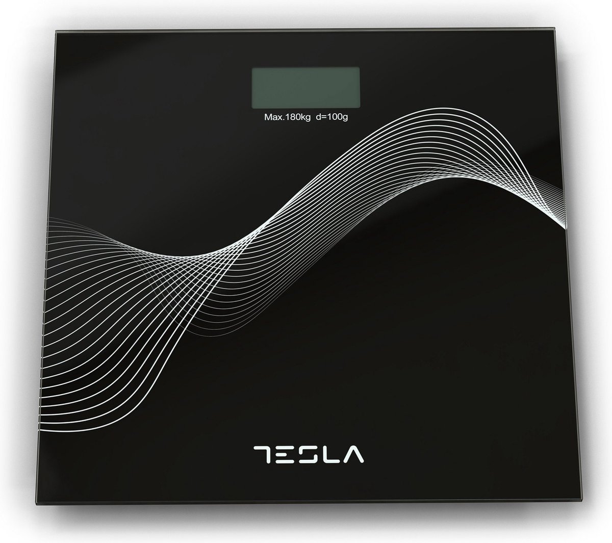 Tesla BS102B - Weegschaal - 3-180KG - Zwart - Glas