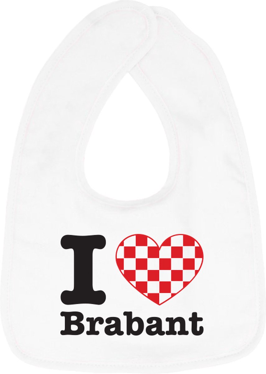 Goedkoopste Hospitrix Baby Slabbetje met Tekst I Love Brabant | 0-3 maanden | Wit | Cadeau voor Zwangerschap | Provincies Nederland | Brabant