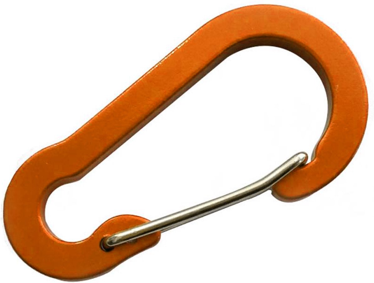 2x Platte karabijnhaak - 50mm - Oranje