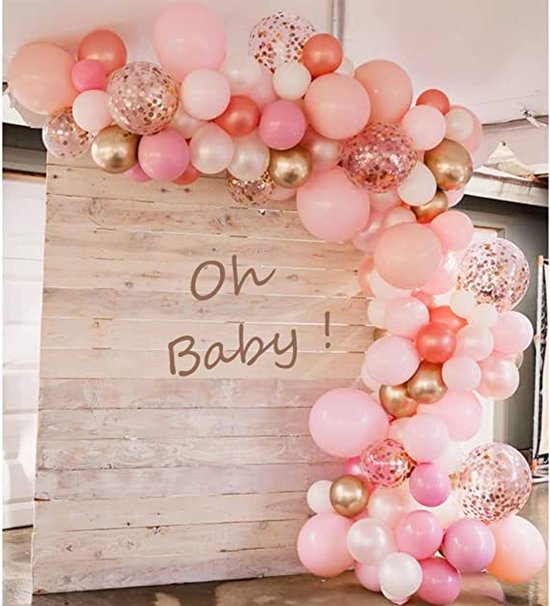 taart tekort De lucht Ballonnenboog Rose Goud - 136 roze & gouden ballonnen - feestartikelen &  feest versiering | bol.com