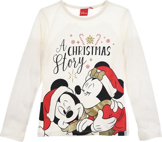 Disney- Longsleeve shirt Disney Minnie Mouse Kerst- meisjes- maat 110/116
