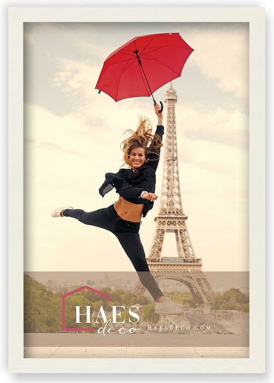 HAES DECO - Houten fotolijst Paris wit voor 1 foto formaat 40x60 - SP001413