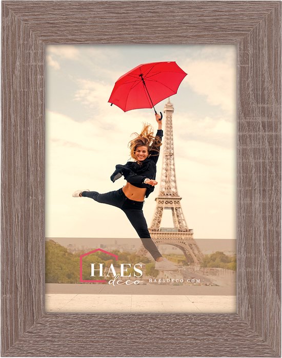 HAES DECO - Cadre photo bois Paris marron pour 1 photo format 13x18 - SP001135