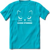 Huidige Stemming - Katten T-Shirt Kleding Cadeau | Dames - Heren - Unisex | Kat / Dieren shirt | Grappig Verjaardag kado | Tshirt Met Print | - Blauw - M