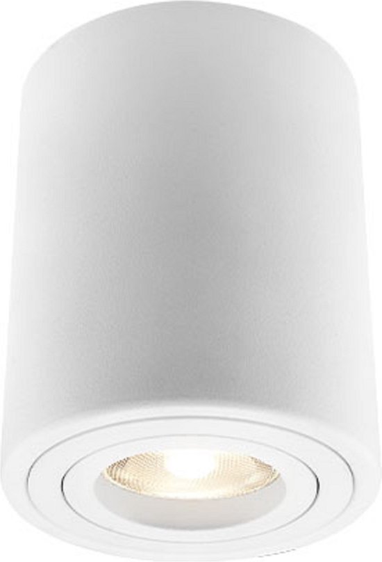 Braytron Gama Plafondspot Downlight Opbouwspot- Aluminium -Ronde-Kantelbaar -80Ø -Wit GU10 Fitting-IP20