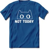 Not Today - Katten T-Shirt Kleding Cadeau | Dames - Heren - Unisex | Kat / Dieren shirt | Grappig Verjaardag kado | Tshirt Met Print | - Donker Blauw - 3XL