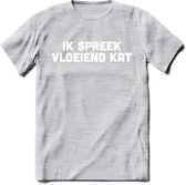 Ik Spreek Vloeiend Kat - Katten T-Shirt Kleding Cadeau | Dames - Heren - Unisex | Kat / Dieren shirt | Grappig Verjaardag kado | Tshirt Met Print | - Licht Grijs - Gemaleerd - XXL