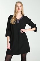 Cassis - Female - Rechte jurk met juweeldetail  - Zwart