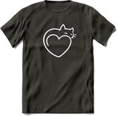 Sleepy Cat - Katten T-Shirt Kleding Cadeau | Dames - Heren - Unisex | Kat / Dieren shirt | Grappig Verjaardag kado | Tshirt Met Print | - Donker Grijs - S