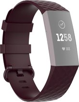 Mobigear Siliconen Watch bandje geschikt voor Fitbit Charge 3 Bandje Gespsluiting | Mobigear Cross - Bordeaux Rood