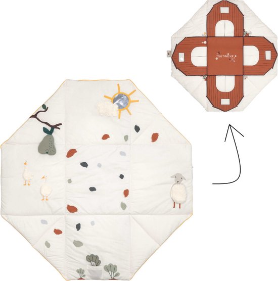 LÄSSIG Coperta Da Gioco Per Bambini Tiny Farmer - Con Activity Toy E Parasole - Foto 3