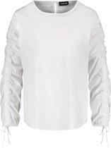 TAIFUN Dames Blouse met geplooide mouwen Weiß-34