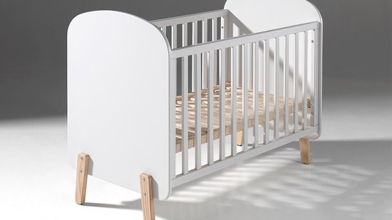 Vipack Chambre bébé complète Kiddy avec commode, plateau et armoire 3 portes - 60 x 120 cm - blanc