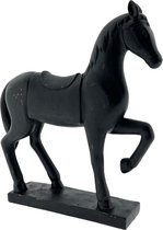 Decoratie Paard - Zwart - Polyresin - 25 x 5 x 25 cm