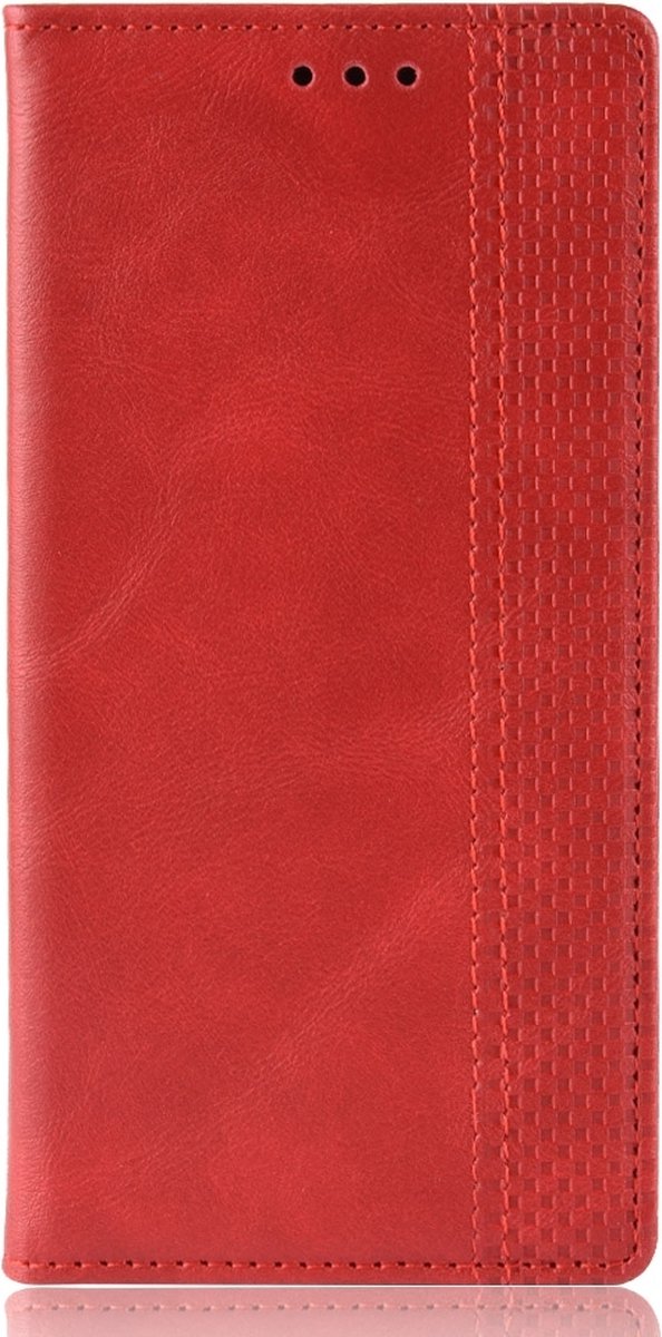 Mobigear Telefoonhoesje geschikt voor Samsung Galaxy A70 Hoesje | Mobigear Sensation Bookcase Portemonnee | Pasjeshouder voor 3 Pasjes | Telefoonhoesje voor Pinpas / OV Kaart / Rijbewijs - Rood
