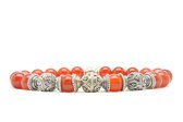 Beaddhism - Armband - Carneool - Triple Kashmir Caps - 8 mm - 22 cm