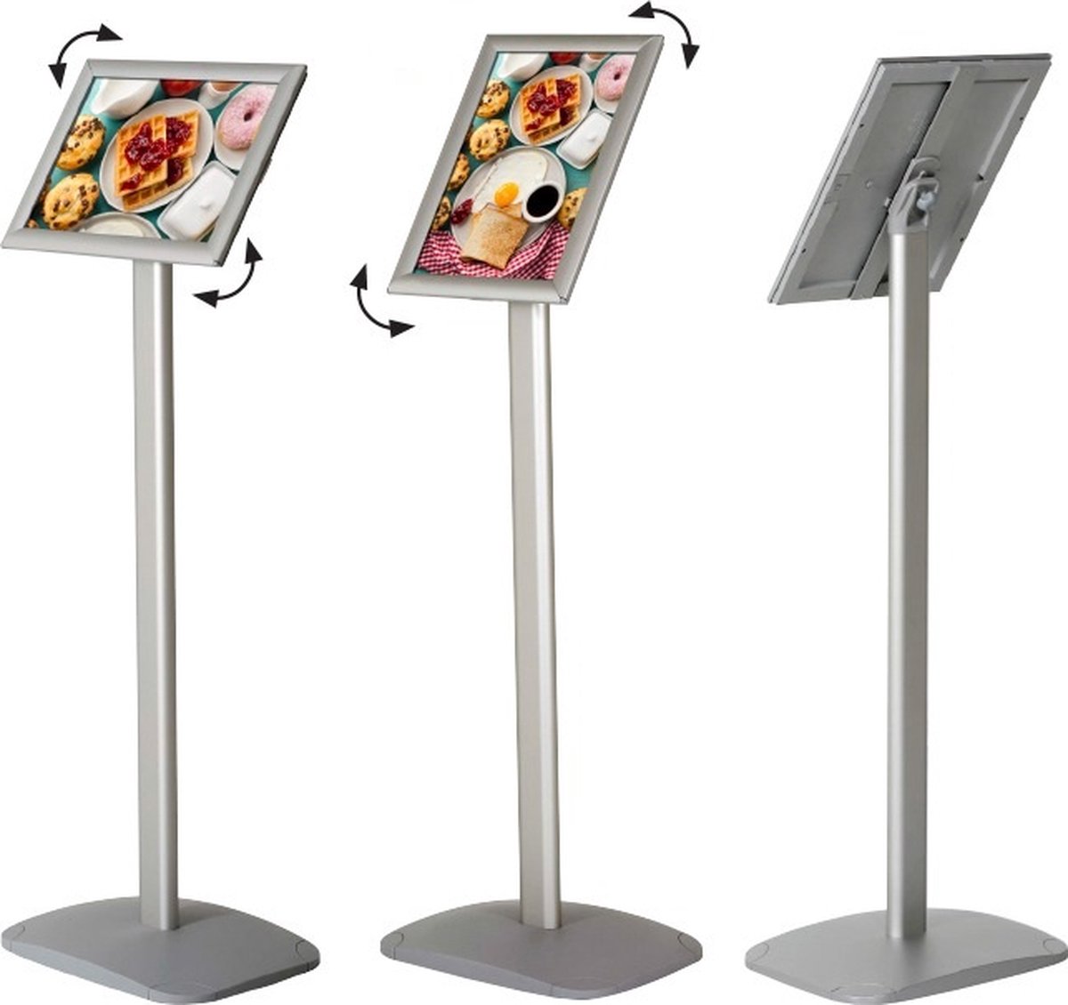Infostandaard A3 formaat kliklijst ZILVER ALUANZ - incl beschermfolie - Informatiestandaard infodisplay verwijsbord infostand menubord