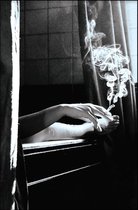 Walljar - Smoking In The Bathtub - Muurdecoratie - Poster met lijst