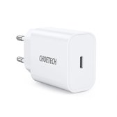 Choetech USB-C Adapter 20W - Snellader USB-C 20W - USB Type-C Poort - Ultra Fast Oplader - Wit