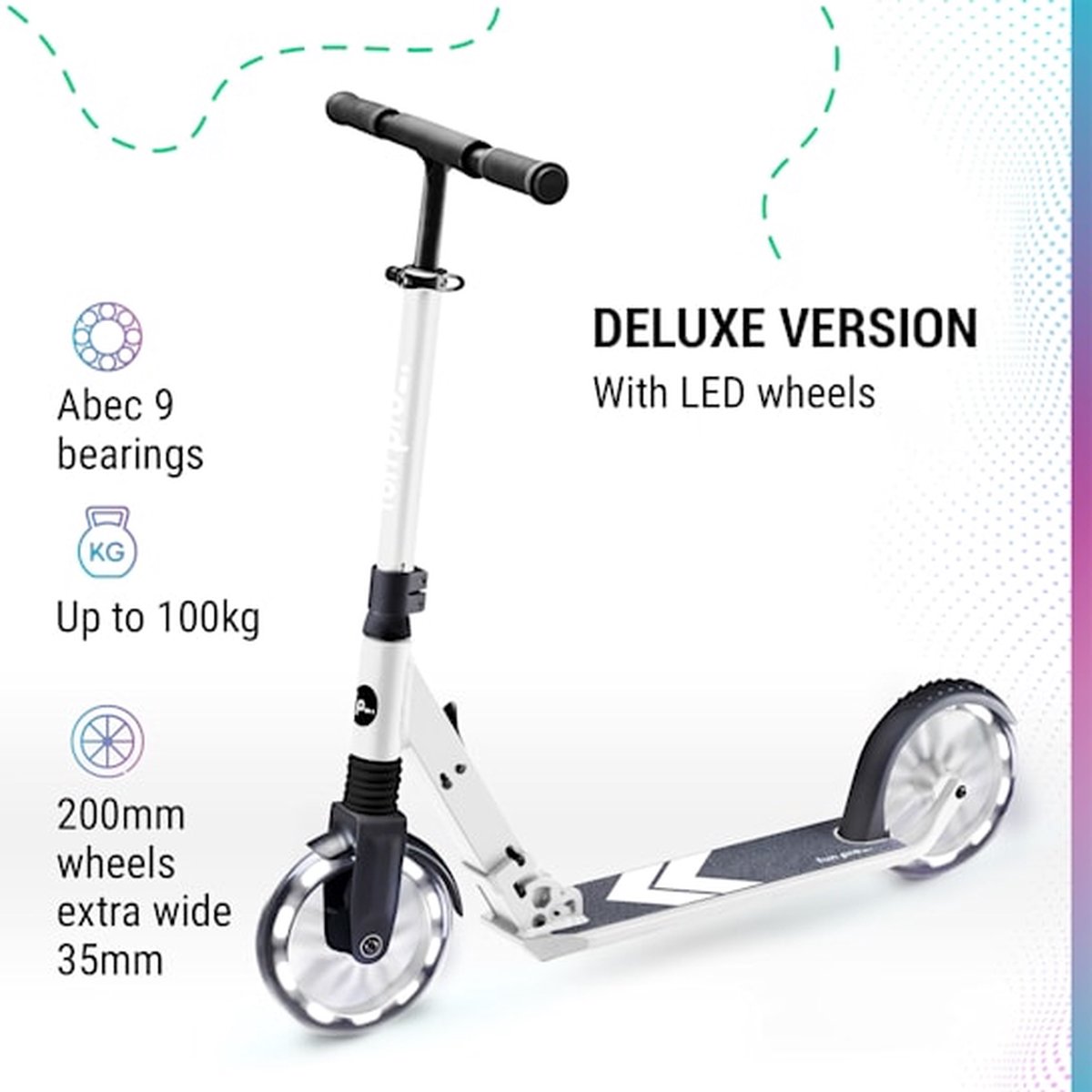 Neon Flash Trottinette pour enfants  Light Up Deck & Wheels Kick Scooter  avec lumières LED : : Sports et Loisirs