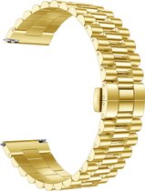 Stalen Smartwatch bandje - Geschikt voor  Fossil Gen 6 - 44mm Presidential stalen band - goud - Strap-it Horlogeband / Polsband / Armband