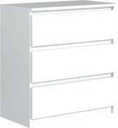 Pro-meubels - Ladekast Norton - Wit - 70cm - 3 lades - Commode