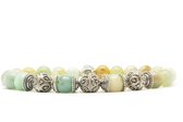 Beaddhism - Armband - Amazone - Triple Kashmir Caps - Zilver - 8 mm - 23 cm