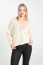 Cassis - Female - Cardigan met gehaakt detail  - Beige