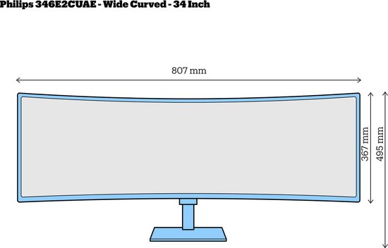 Philips 346E2CUAE - QHD Curved UltraWide USB-C Monitor - 65w - 34 Inch - Philips