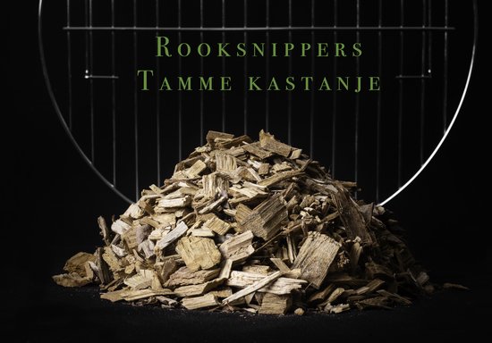 Eigen productie - Rooksnippers 'Kastanjehout (tamme)' 1kg = 4000 ml = 4 liter ( LEVERING MEESTAL BINNEN DE 2 A 3 WERKDAGEN )